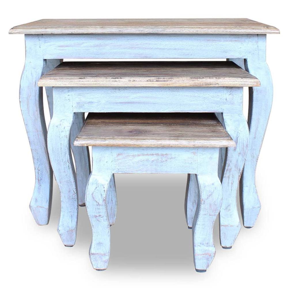 vidaXL Nesting Table Set 3 Pieces Solid Reclaimed Wood, 244505
