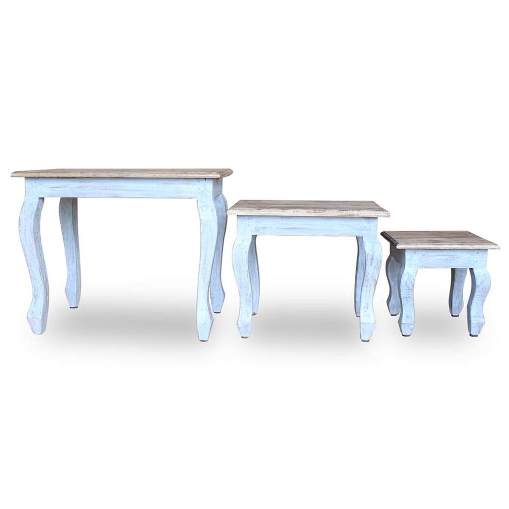 vidaXL Nesting Table Set 3 Pieces Solid Reclaimed Wood, 244505