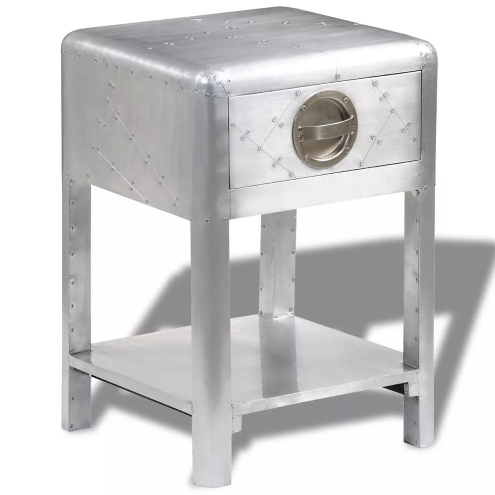 vidaXL Aviator End Table with 1 Drawer Vintage Aircraft Airman Style, 242115