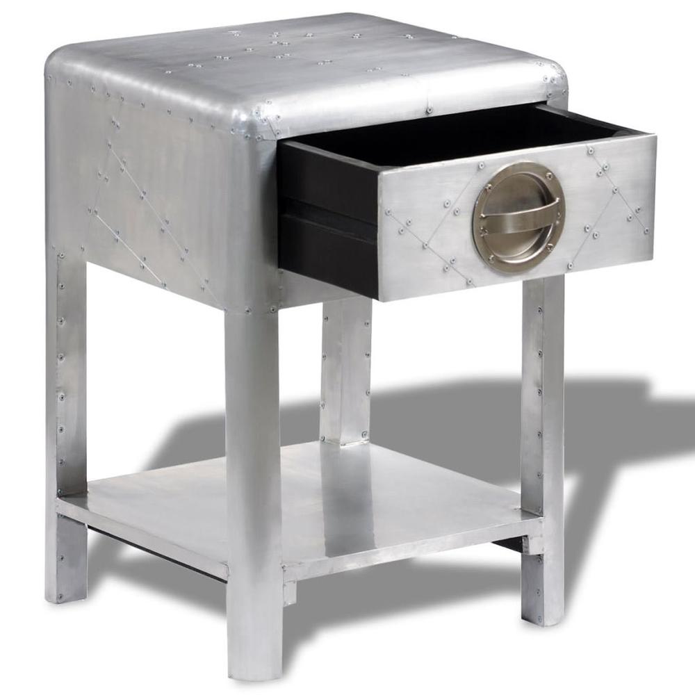 vidaXL Aviator End Table with 1 Drawer Vintage Aircraft Airman Style, 242115