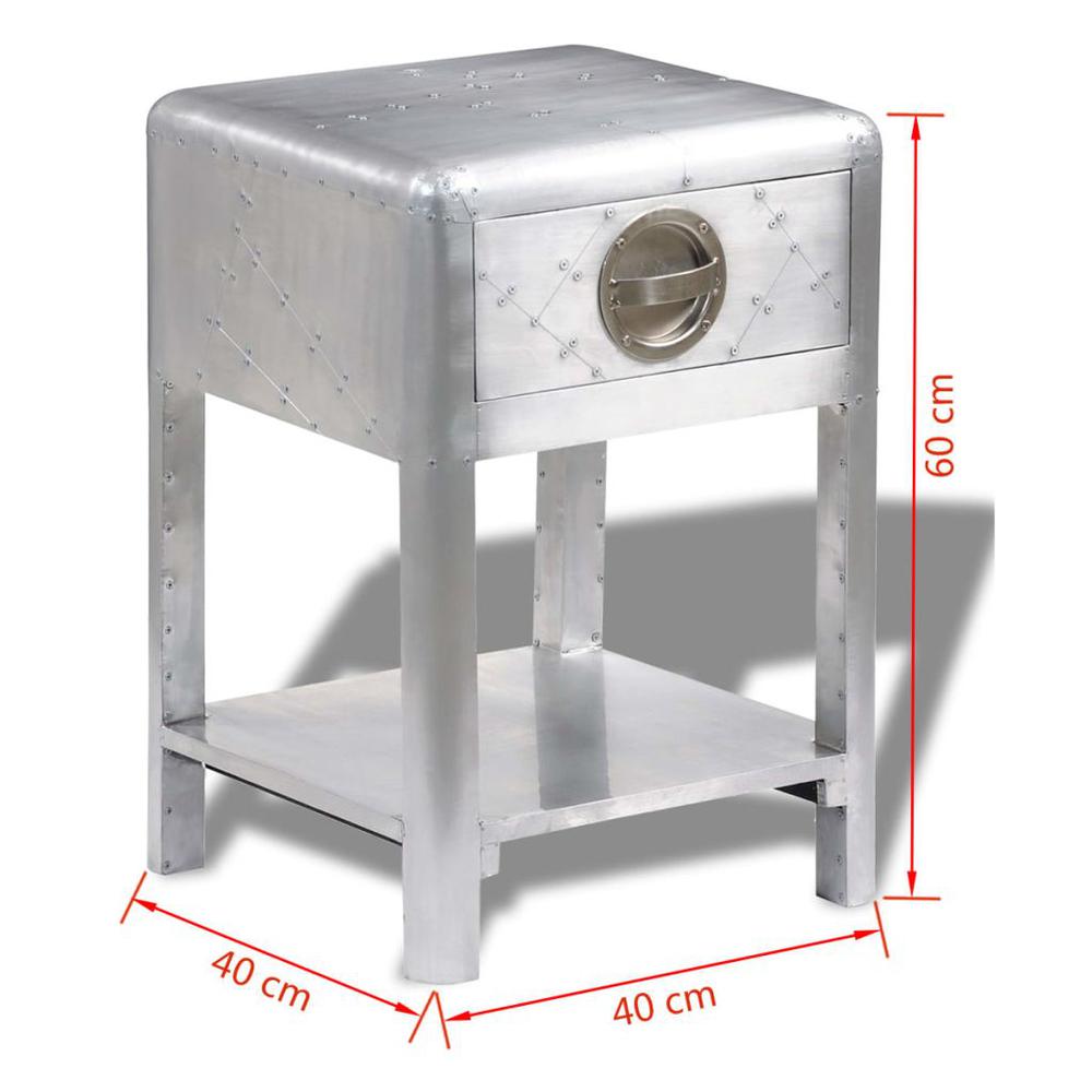 vidaXL Aviator End Table with 1 Drawer Vintage Aircraft Airman Style, 242115