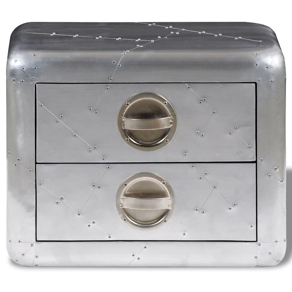 vidaXL Aviator End Table with 2 Drawers Vintage Aircraft Airman Style, 242116