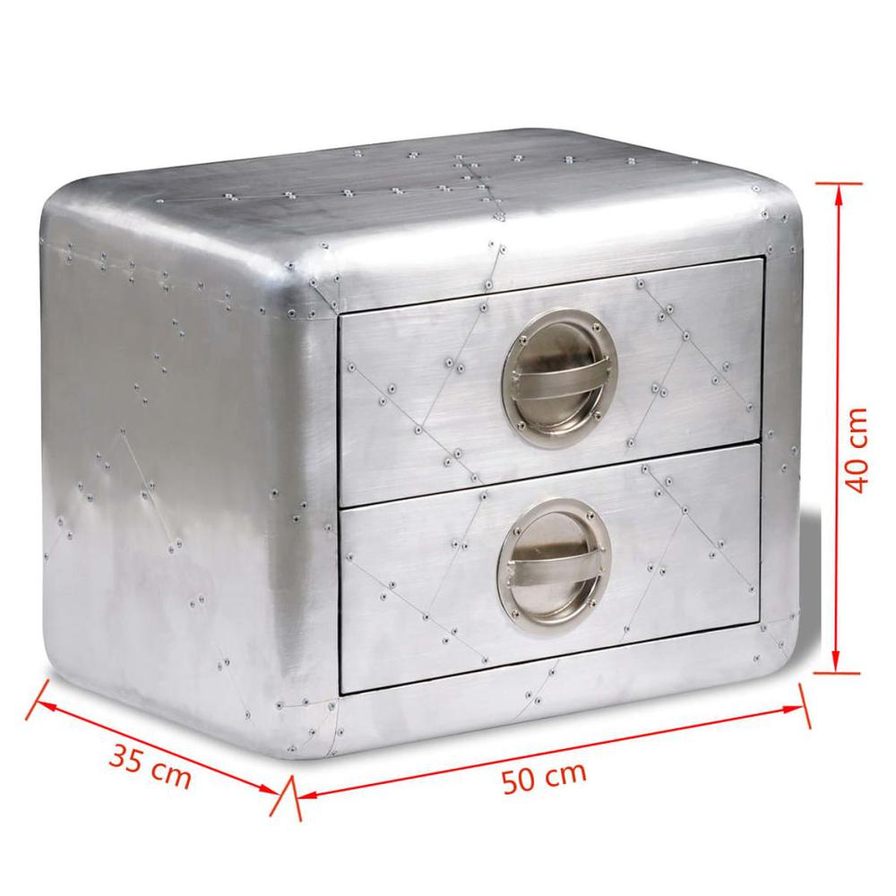 vidaXL Aviator End Table with 2 Drawers Vintage Aircraft Airman Style, 242116