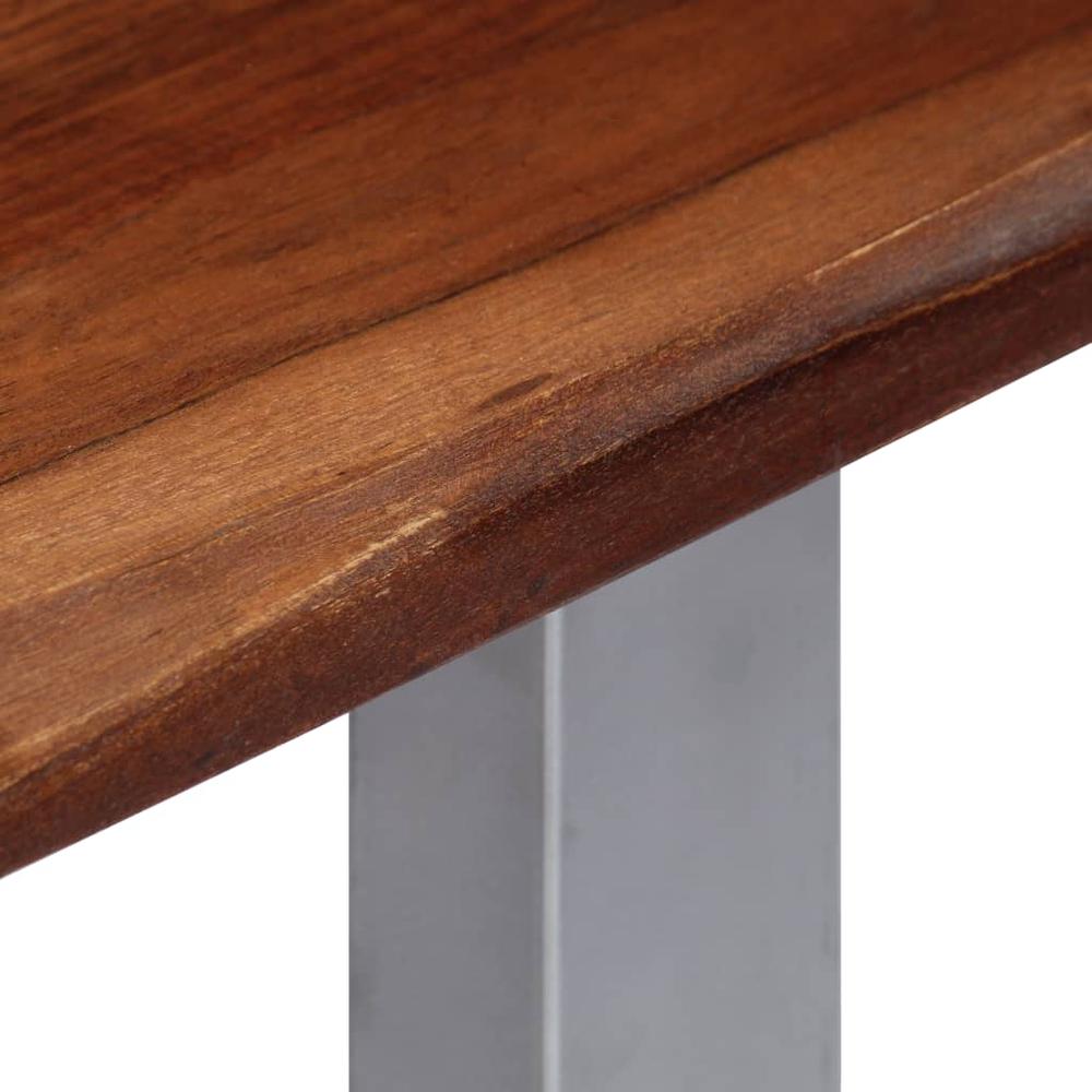 vidaXL Console Table 45.3"x13.8"x29.9" Solid Aacia Wood and Iron
