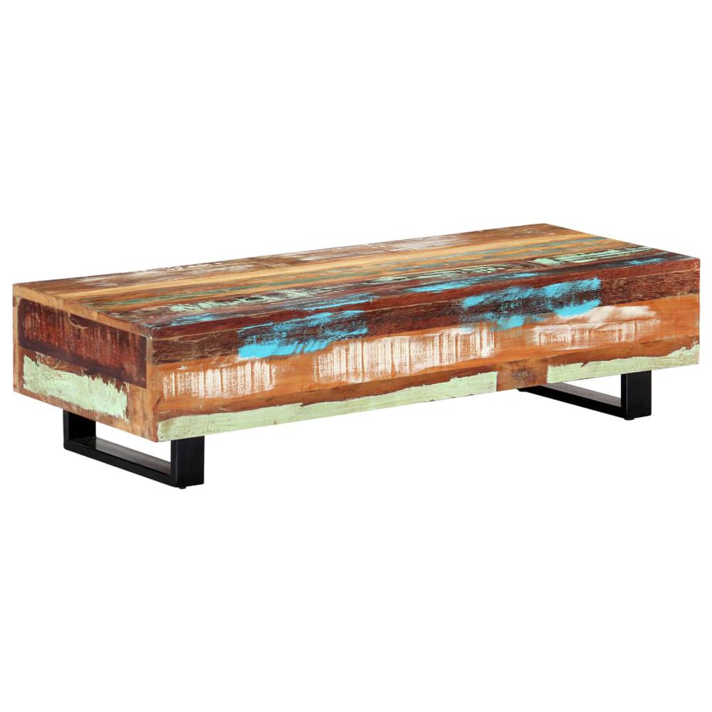 vidaXL Coffee Table 47.2"x19.7"x11.8" Solid Reclaimed Wood and Steel, 247912
