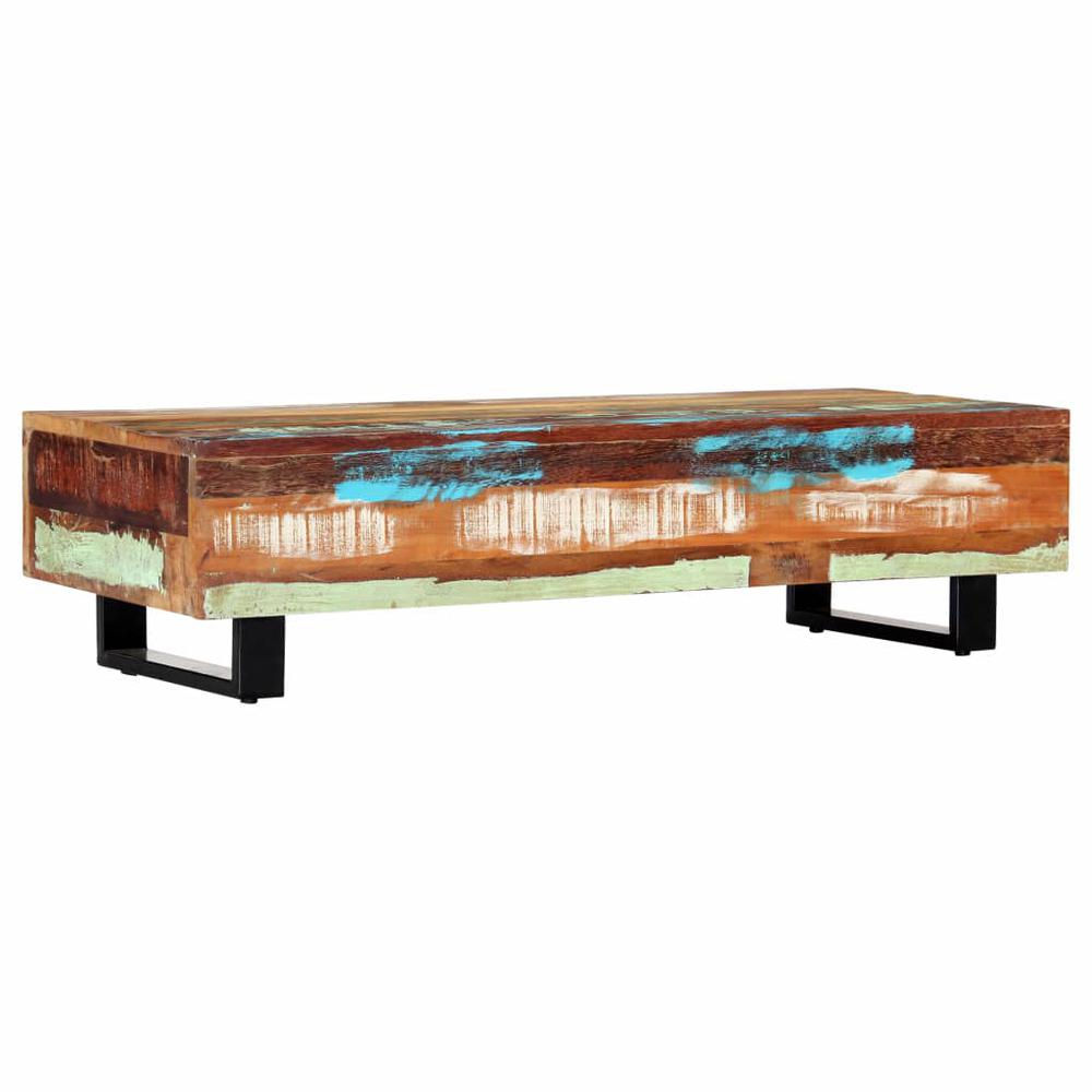 vidaXL Coffee Table 47.2"x19.7"x11.8" Solid Reclaimed Wood and Steel, 247912