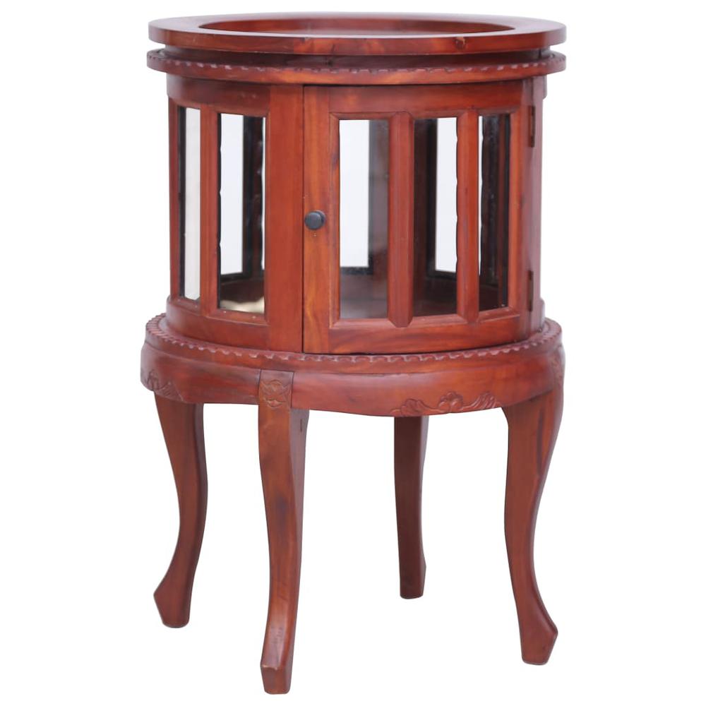 vidaXL Vitrine Cabinet Brown 19.7"x19.7"x29.9" Solid Mahogany Wood, 283843
