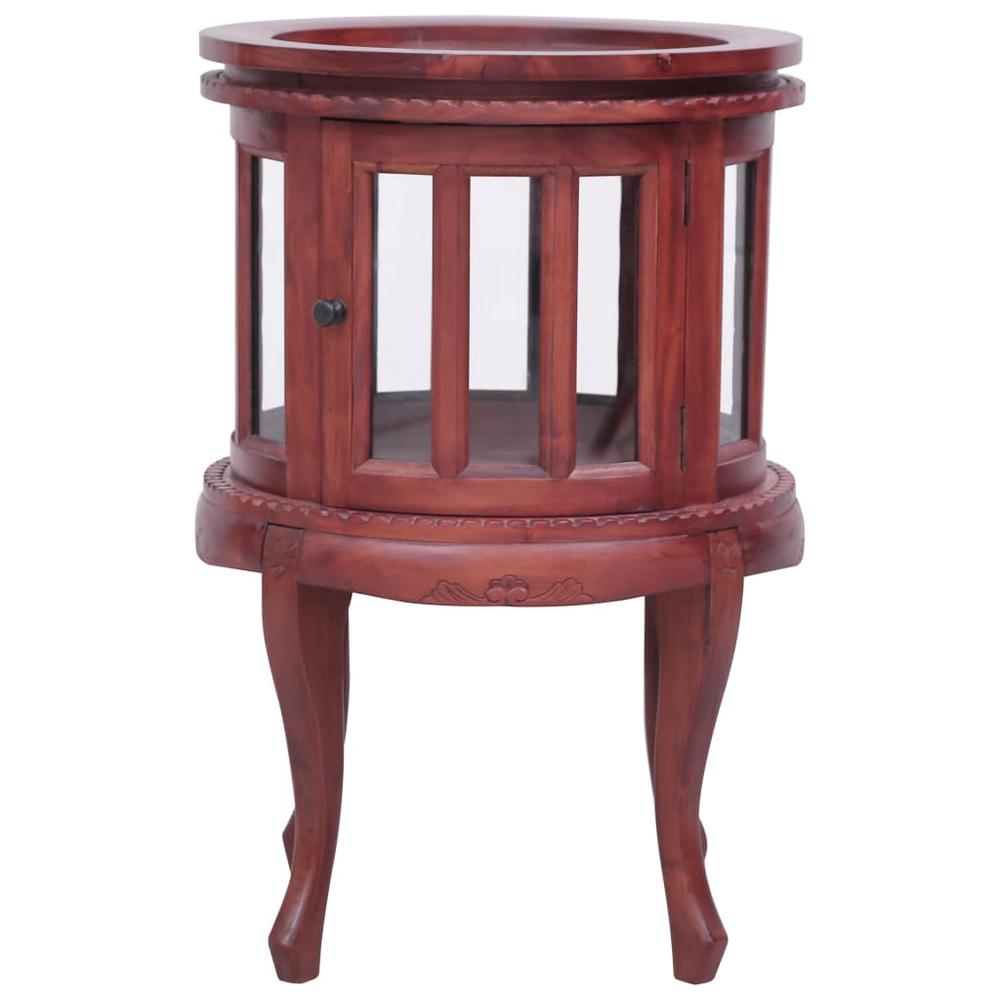 vidaXL Vitrine Cabinet Brown 19.7"x19.7"x29.9" Solid Mahogany Wood, 283843