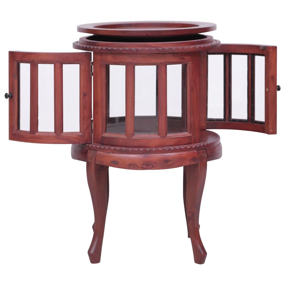 vidaXL Vitrine Cabinet Brown 19.7"x19.7"x29.9" Solid Mahogany Wood, 283843