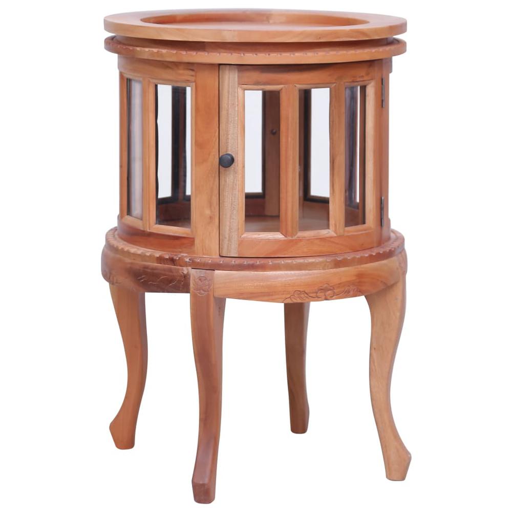 vidaXL Vitrine Cabinet Natural 19.7"x19.7"x29.9" Solid Mahogany Wood, 283844
