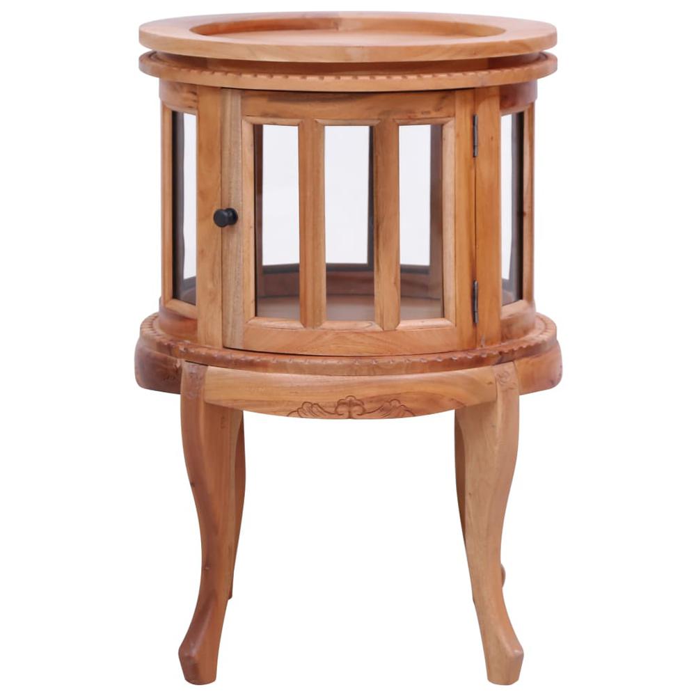 vidaXL Vitrine Cabinet Natural 19.7"x19.7"x29.9" Solid Mahogany Wood, 283844