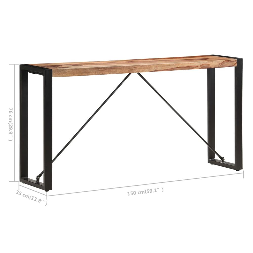 vidaXL Console Table 59.1"x13.8"x29.9" Solid Sheesham Wood