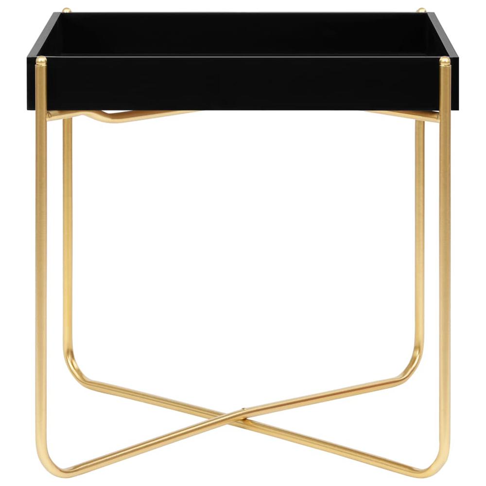 vidaXL Side Table Black and Gold 15"x15"x15.2" MDF 2799