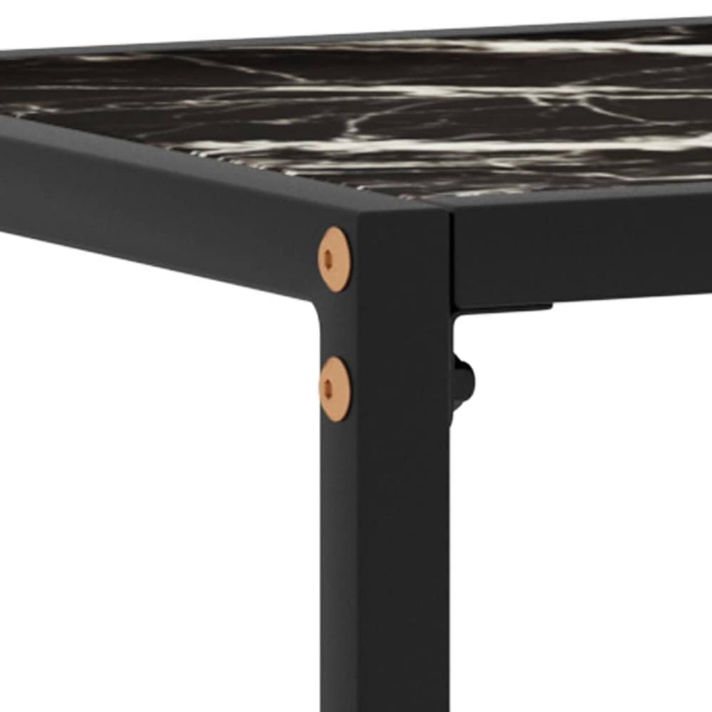 vidaXL Console Table Black 23.6"x13.8"x29.5" Tempered Glass 2806