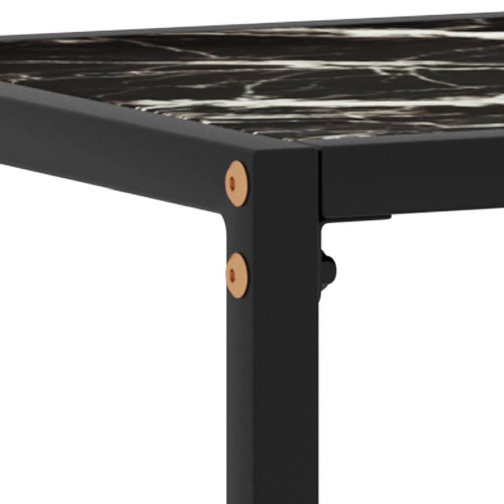 vidaXL Console Table Black 31.5"x13.8"x29.5" Tempered Glass 2810