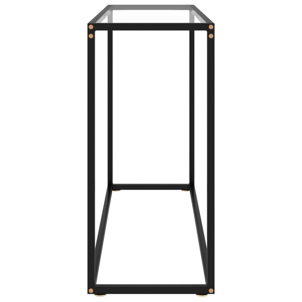 vidaXL Console Table Transparent 39.4"x13.8"x29.5" Tempered Glass 2811