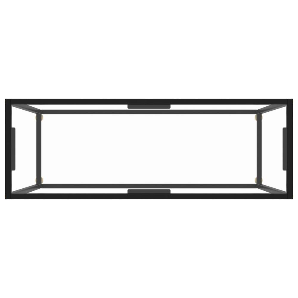 vidaXL Console Table Transparent 39.4"x13.8"x29.5" Tempered Glass 2811