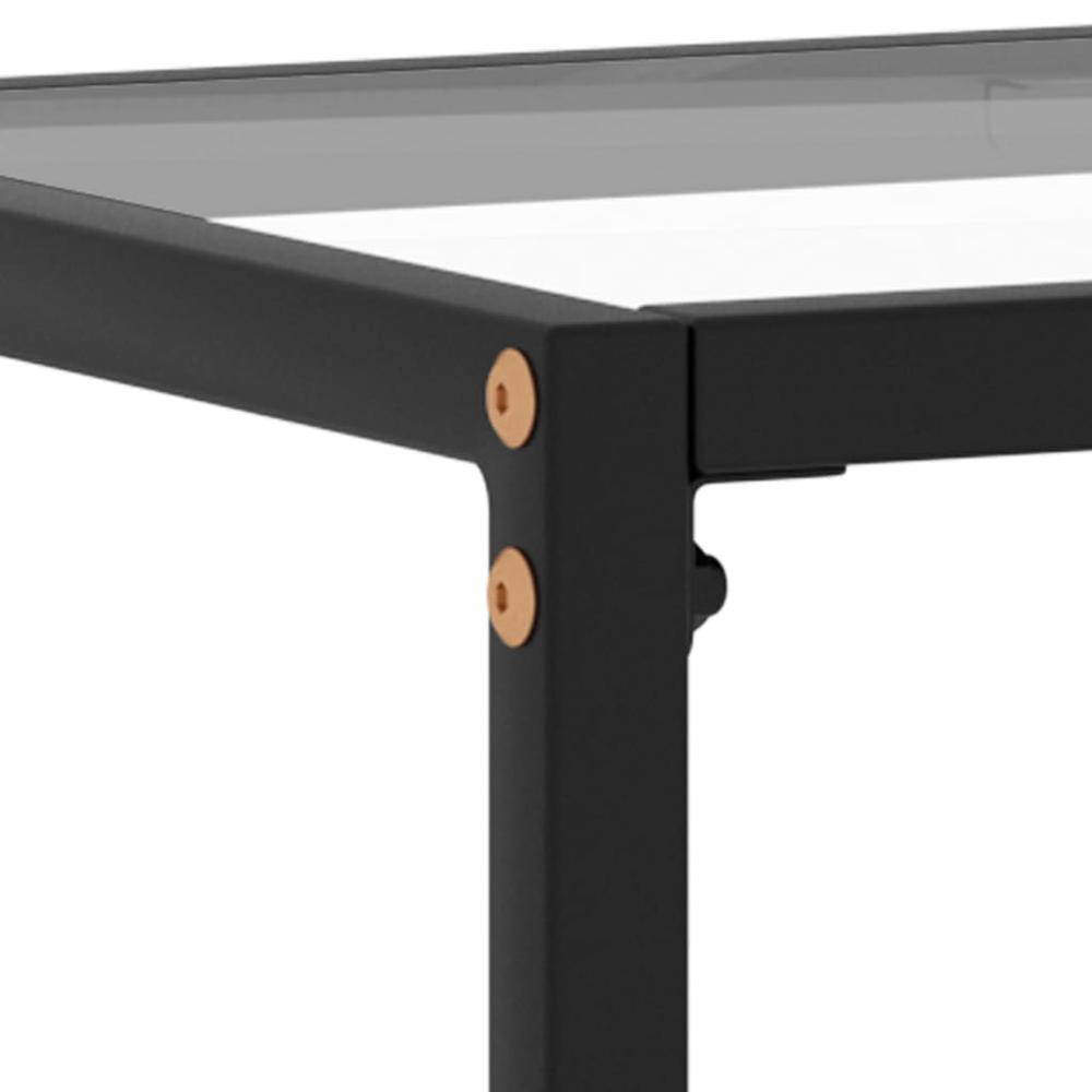 vidaXL Console Table Transparent 39.4"x13.8"x29.5" Tempered Glass 2811