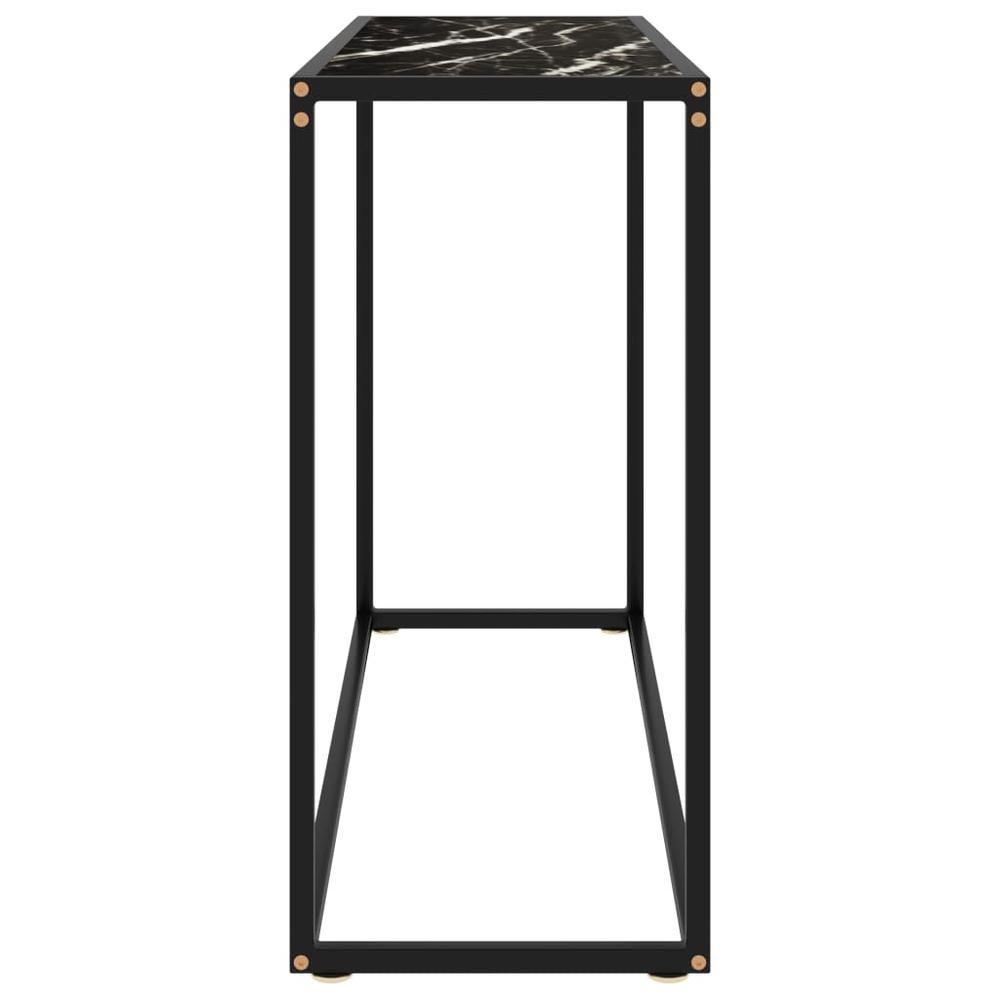 vidaXL Console Table Black 39.4"x13.8"x29.5" Tempered Glass 2814
