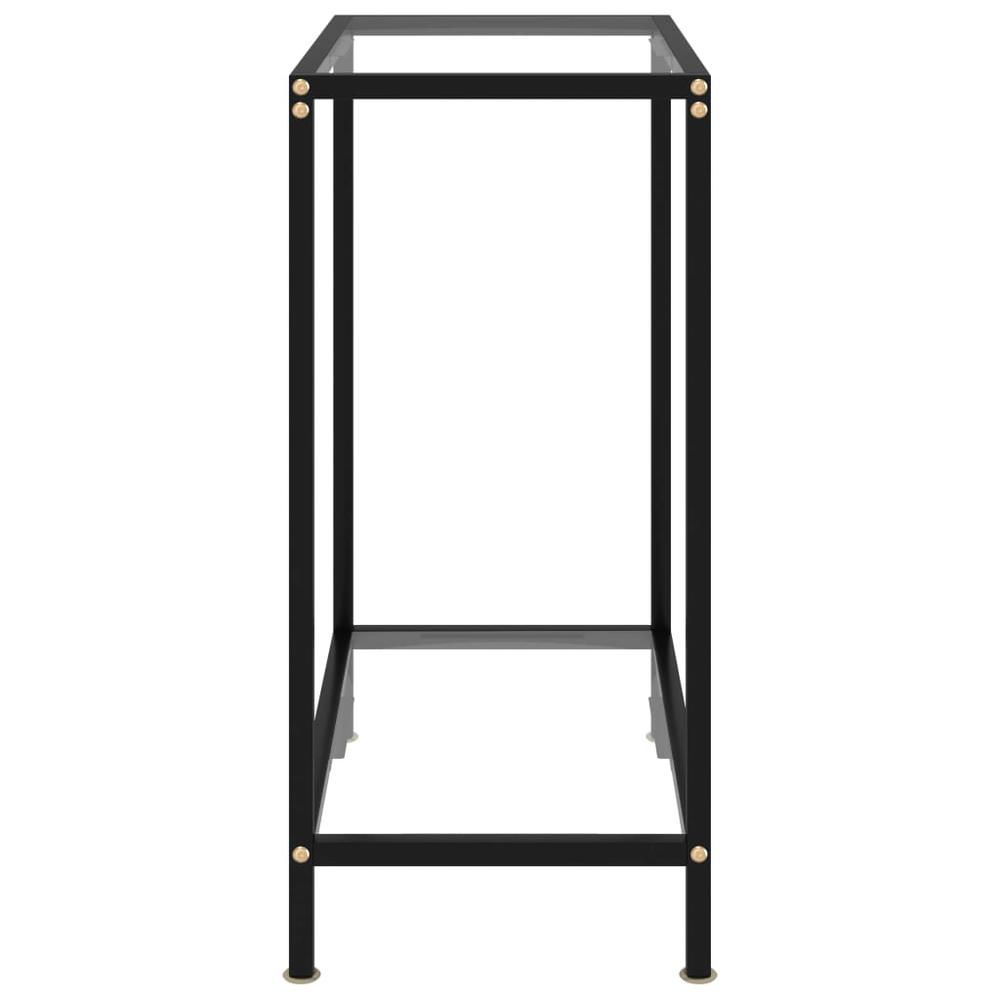 vidaXL Console Table Transparent 23.6"x13.8"x29.5" Tempered Glass 2827
