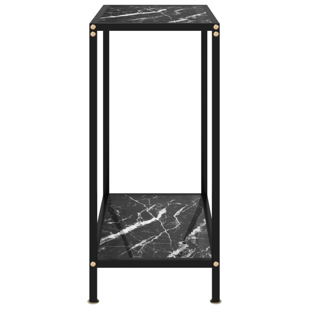 vidaXL Console Table Black 23.6"x13.8"x29.5" Tempered Glass 2830
