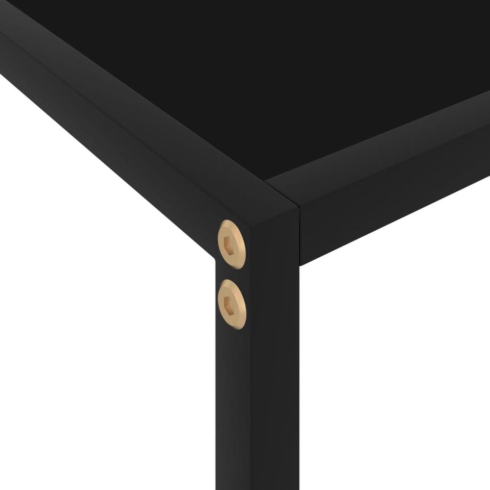 vidaXL Console Table Black 31.5"x13.8"x29.5" Tempered Glass 2832