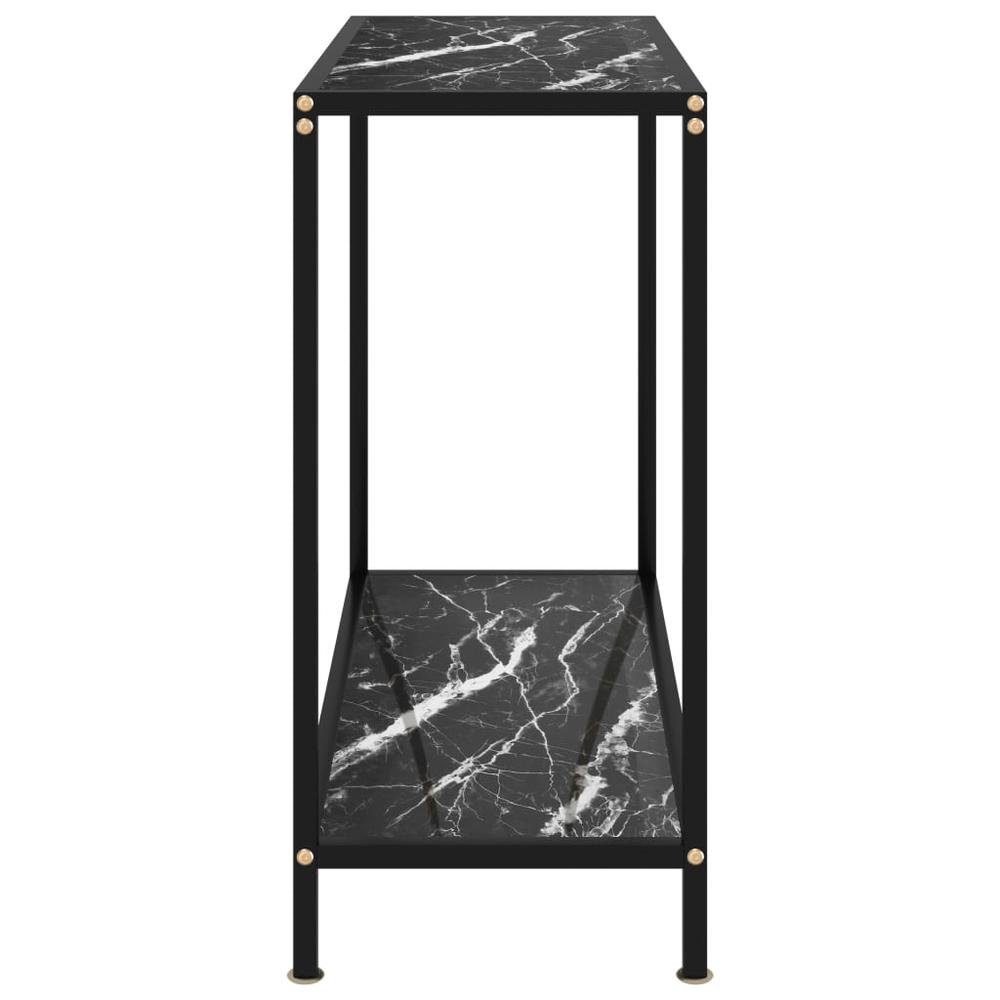 vidaXL Console Table Black 31.5"x13.8"x29.5" Tempered Glass 2834