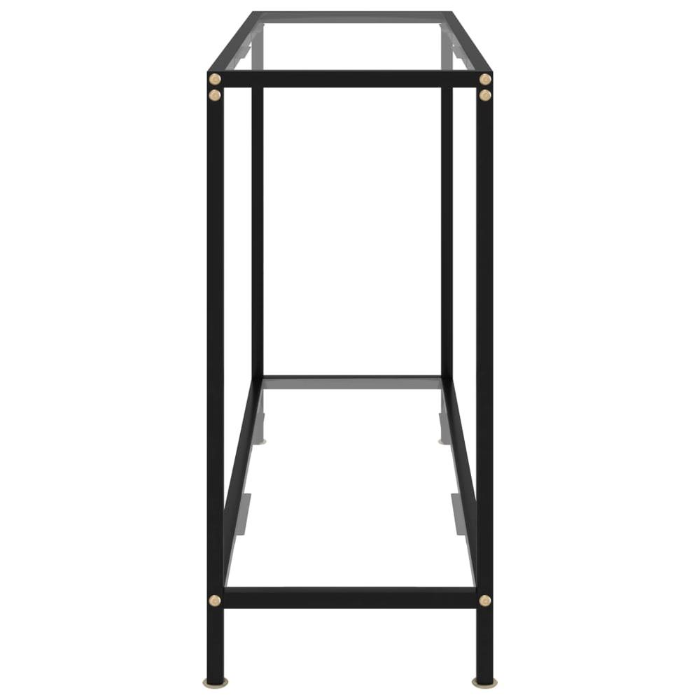 vidaXL Console Table Transparent 39.4"x13.8"x29.5" Tempered Glass 2835