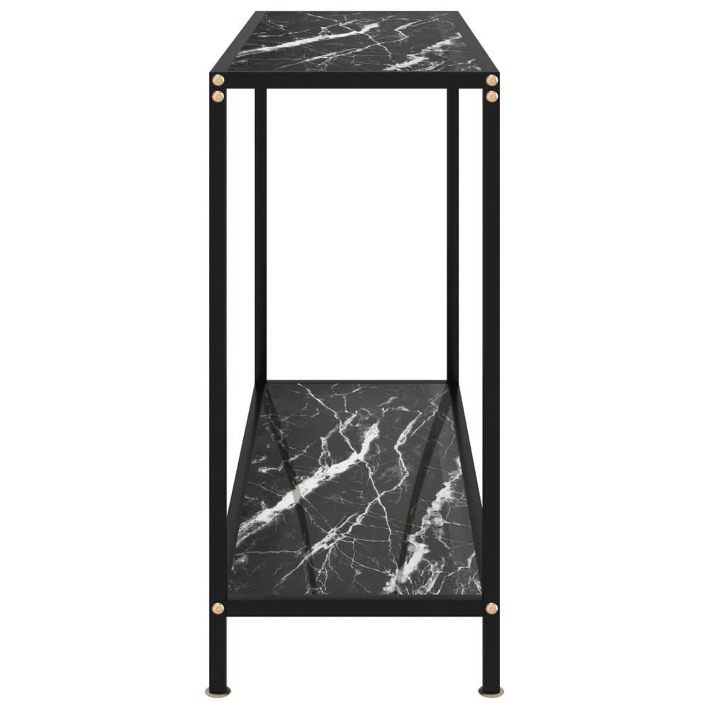 vidaXL Console Table Black 39.4"x13.8"x29.5" Tempered Glass 2838