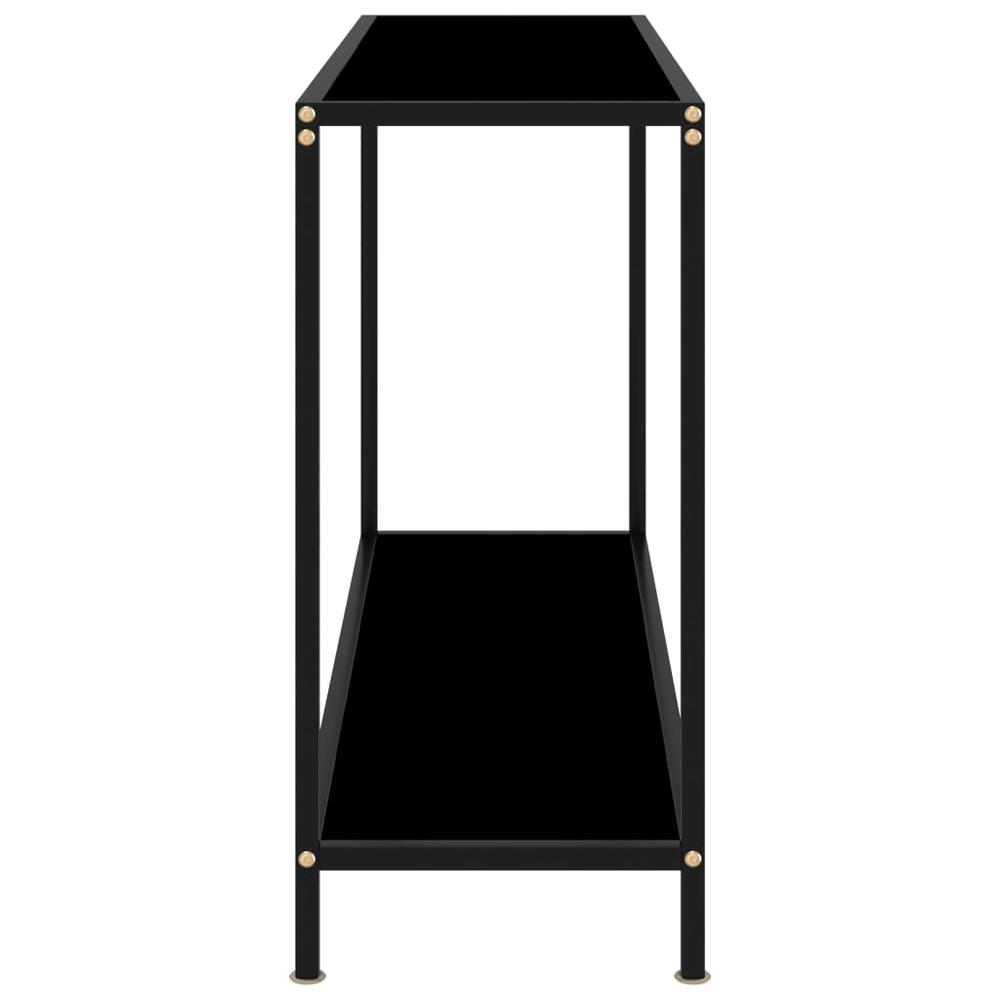 vidaXL Console Table Black 47.2"x13.8"x29.5" Tempered Glass 2840