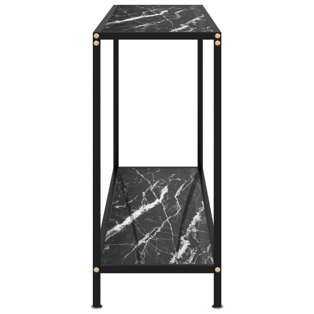 vidaXL Console Table Black 47.2"x13.8"x29.5" Tempered Glass 2842