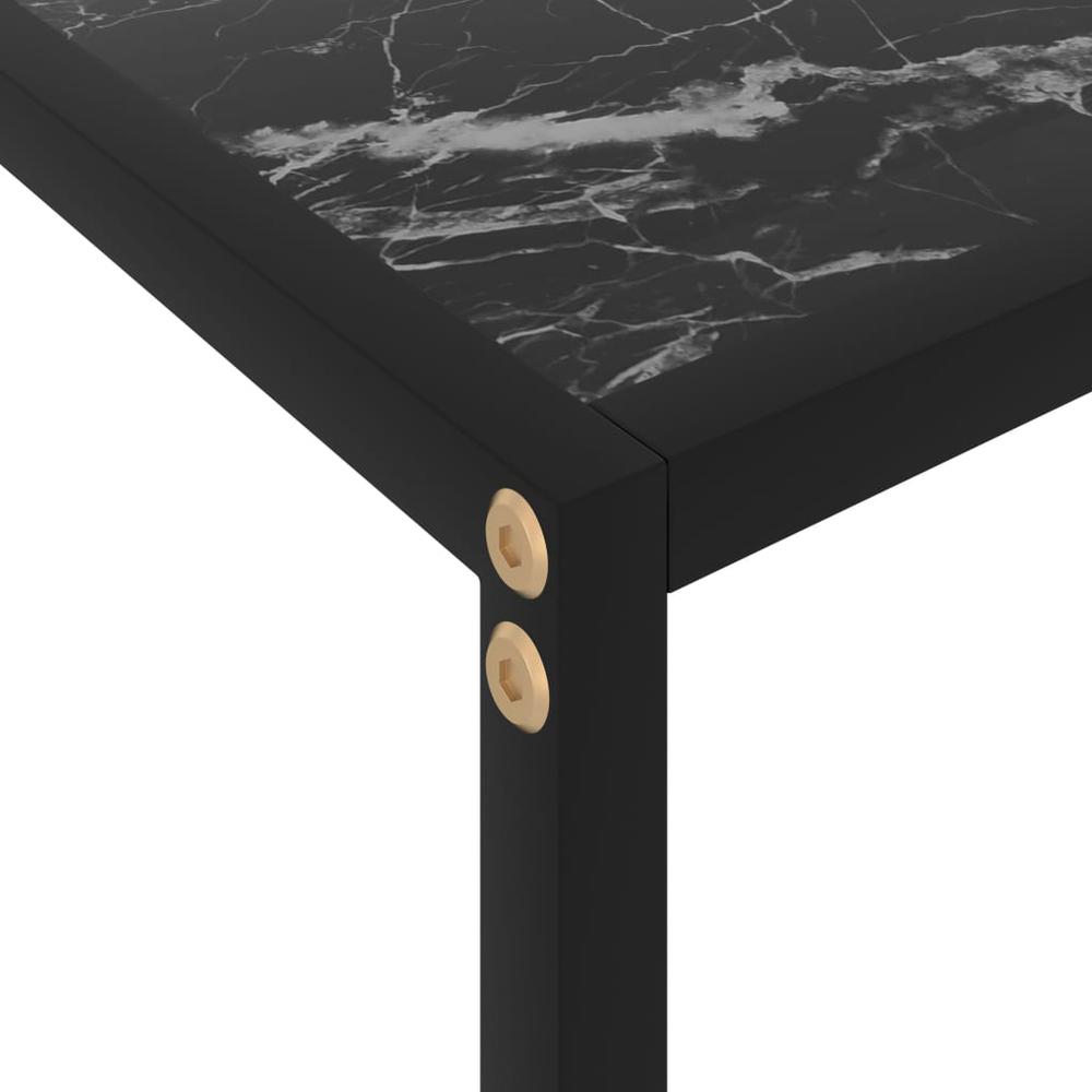 vidaXL Console Table Black 47.2"x13.8"x29.5" Tempered Glass 2842