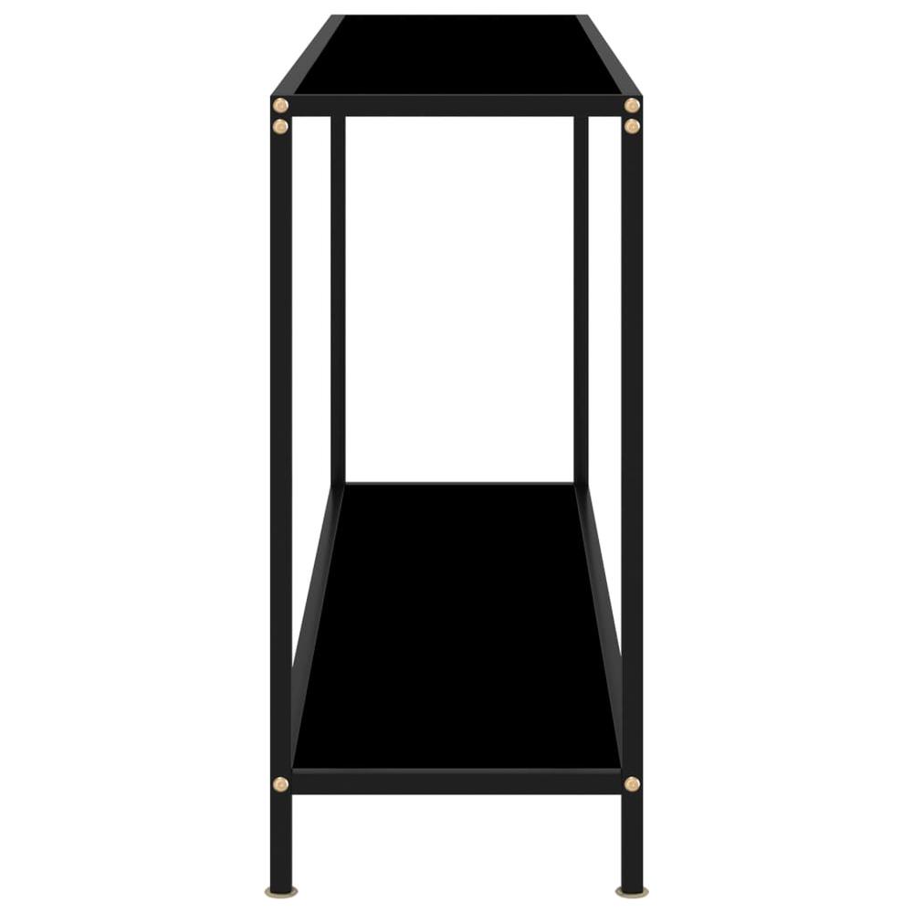 vidaXL Console Table Black 55.1"x13.8"x29.5" Tempered Glass 2844