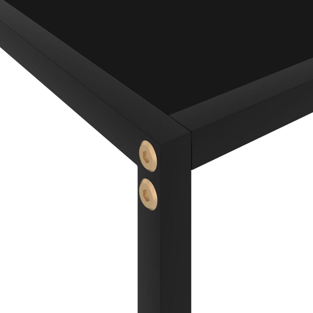 vidaXL Console Table Black 55.1"x13.8"x29.5" Tempered Glass 2844