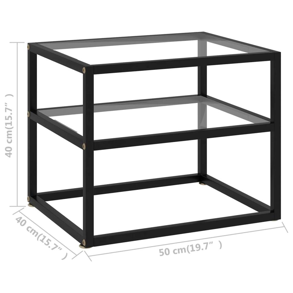vidaXL Console Table Transparent 19.7"x15.7"x15.7" Tempered Glass 2851