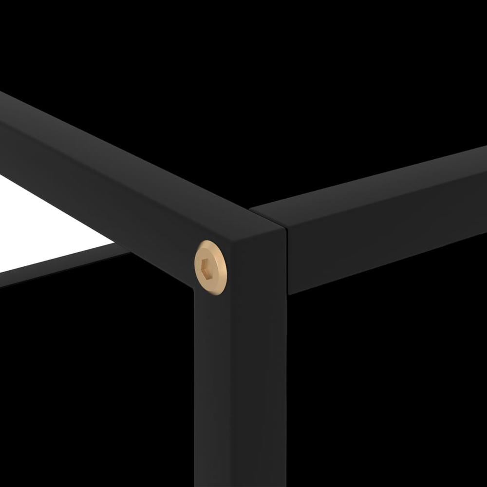 vidaXL Console Table Black 19.7"x15.7"x15.7" Tempered Glass 2852