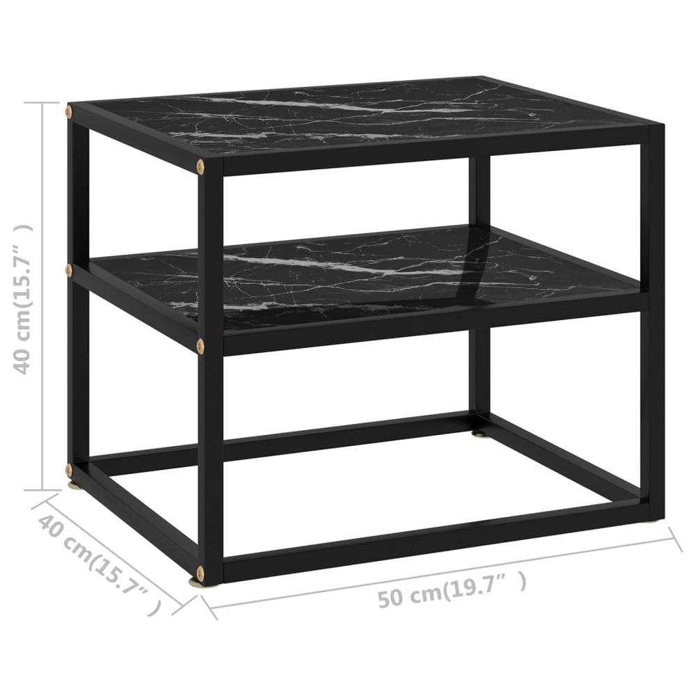 vidaXL Console Table Black 19.7"x15.7"x15.7" Tempered Glass 2854