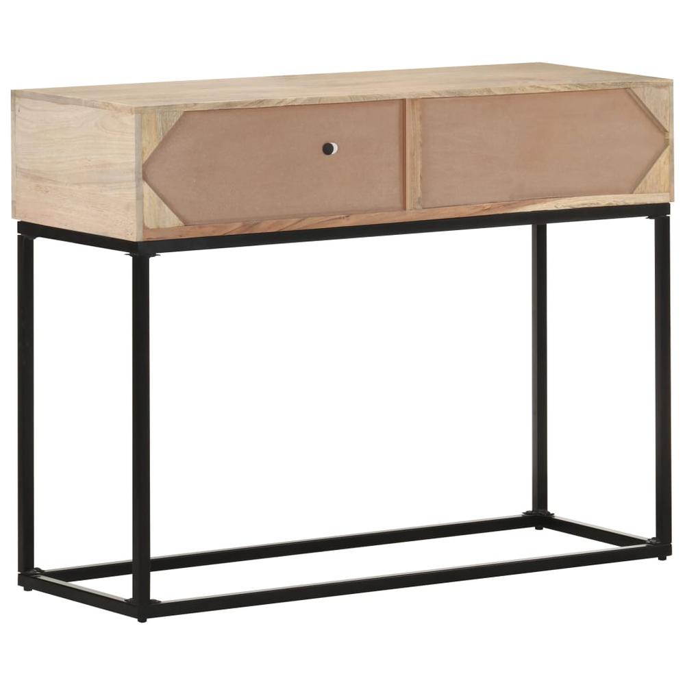 vidaXL Console Table 39.4"x13.8"x29.9" Solid Mango Wood and Natural Cane 3512