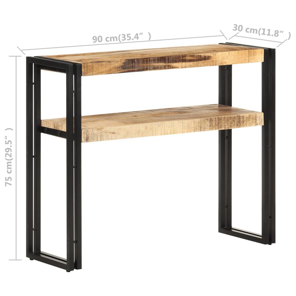 vidaXL Console Table 35.4"x11.8"x29.5" Rough Mango Wood 1096