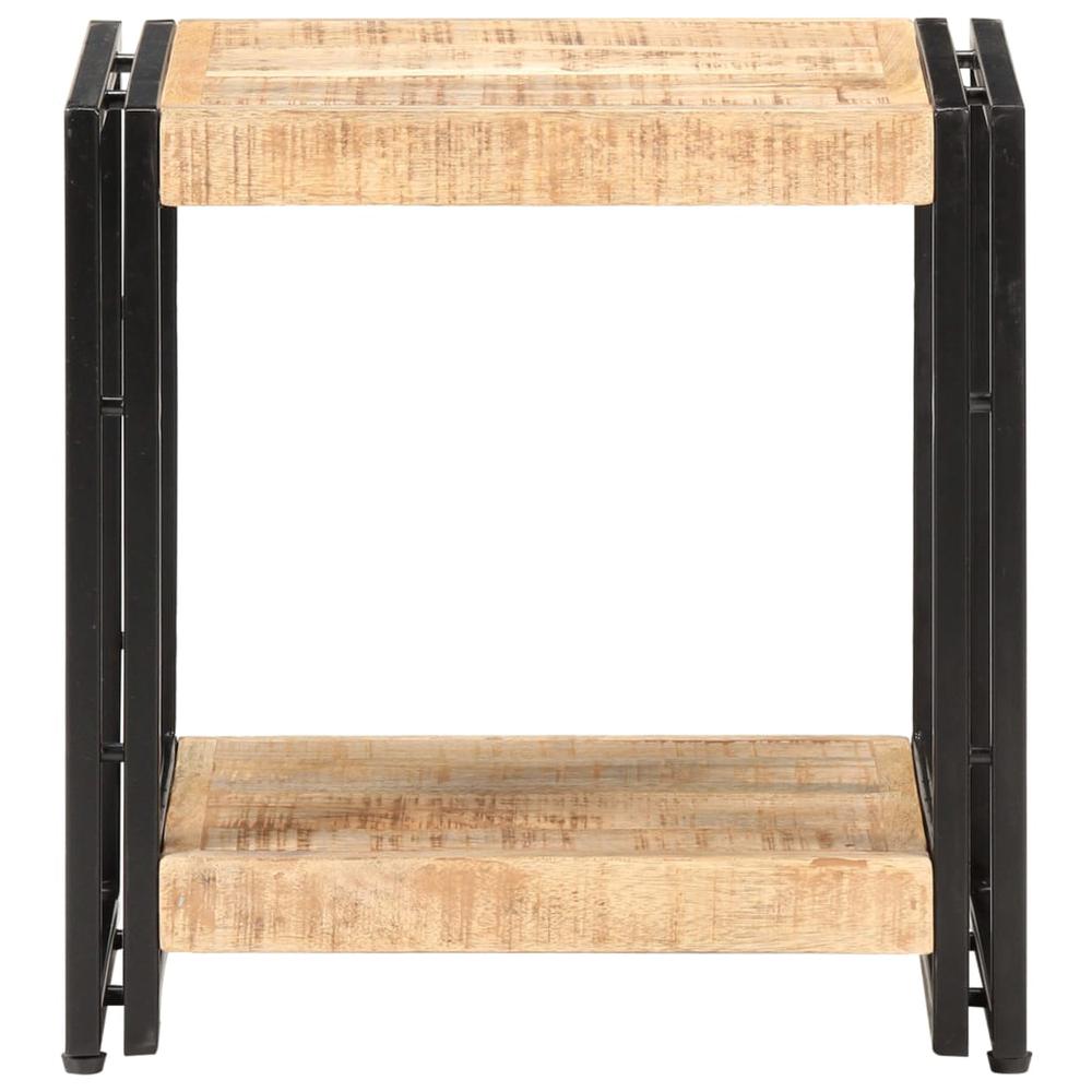 vidaXL Side Table 15.7"x11.8"x15.7" Rough Mango Wood 0682