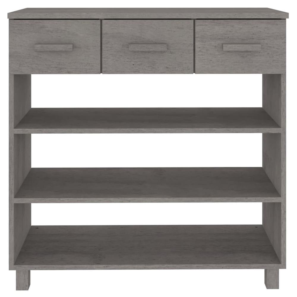 vidaXL Console Table Light Gray 35.4"x13.8"x35.4" Solid Wood Pine