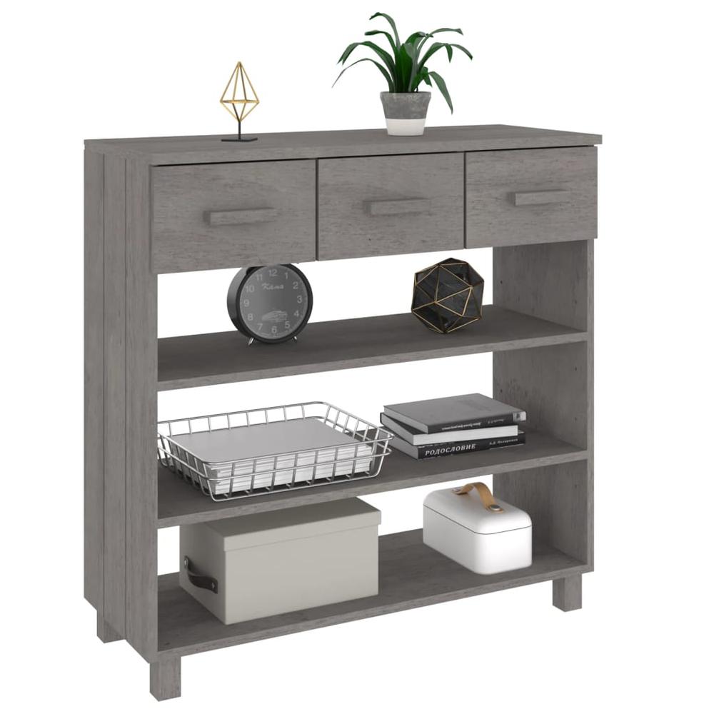 vidaXL Console Table Light Gray 35.4"x13.8"x35.4" Solid Wood Pine