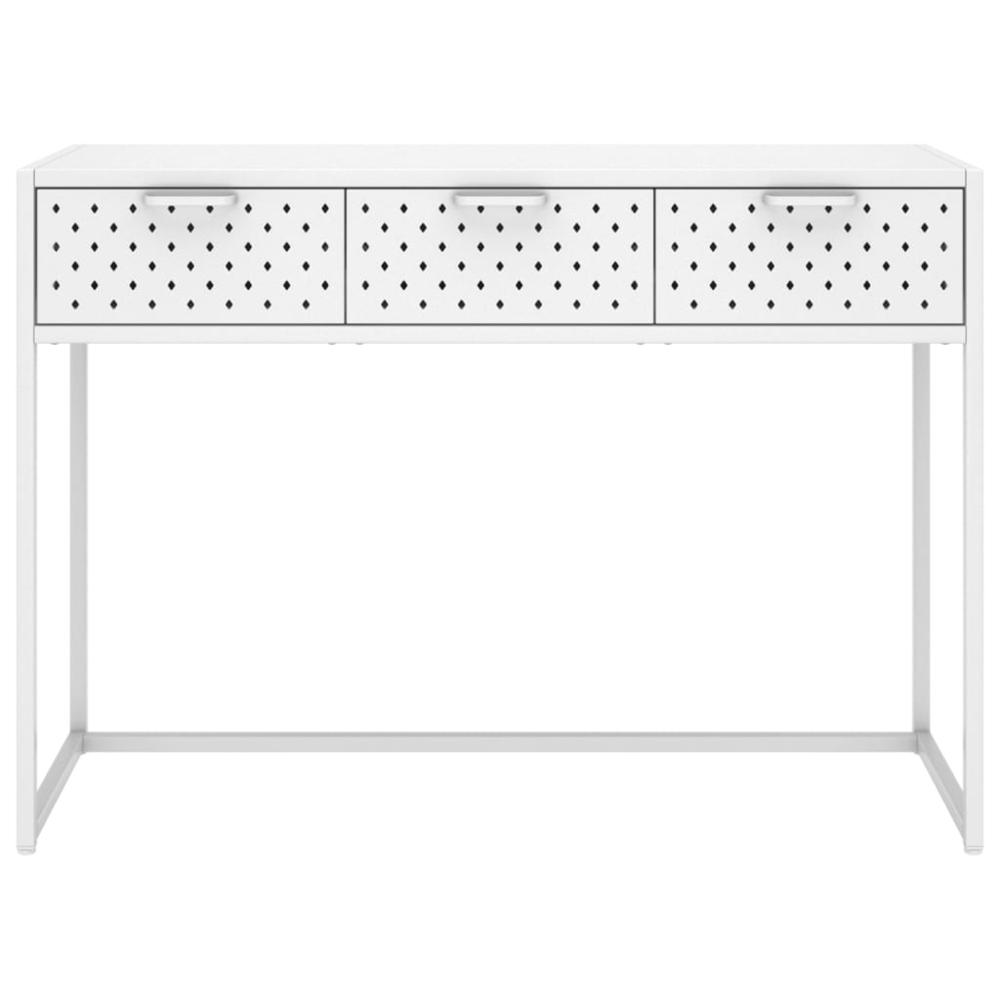 vidaXL Console Table White 41.7"x13.8"x29.5" Steel