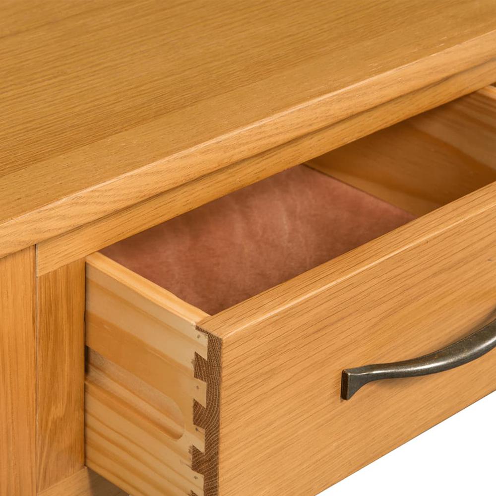 vidaXL Console Table 43.3"x13.7"x29.5" Solid Oak Wood