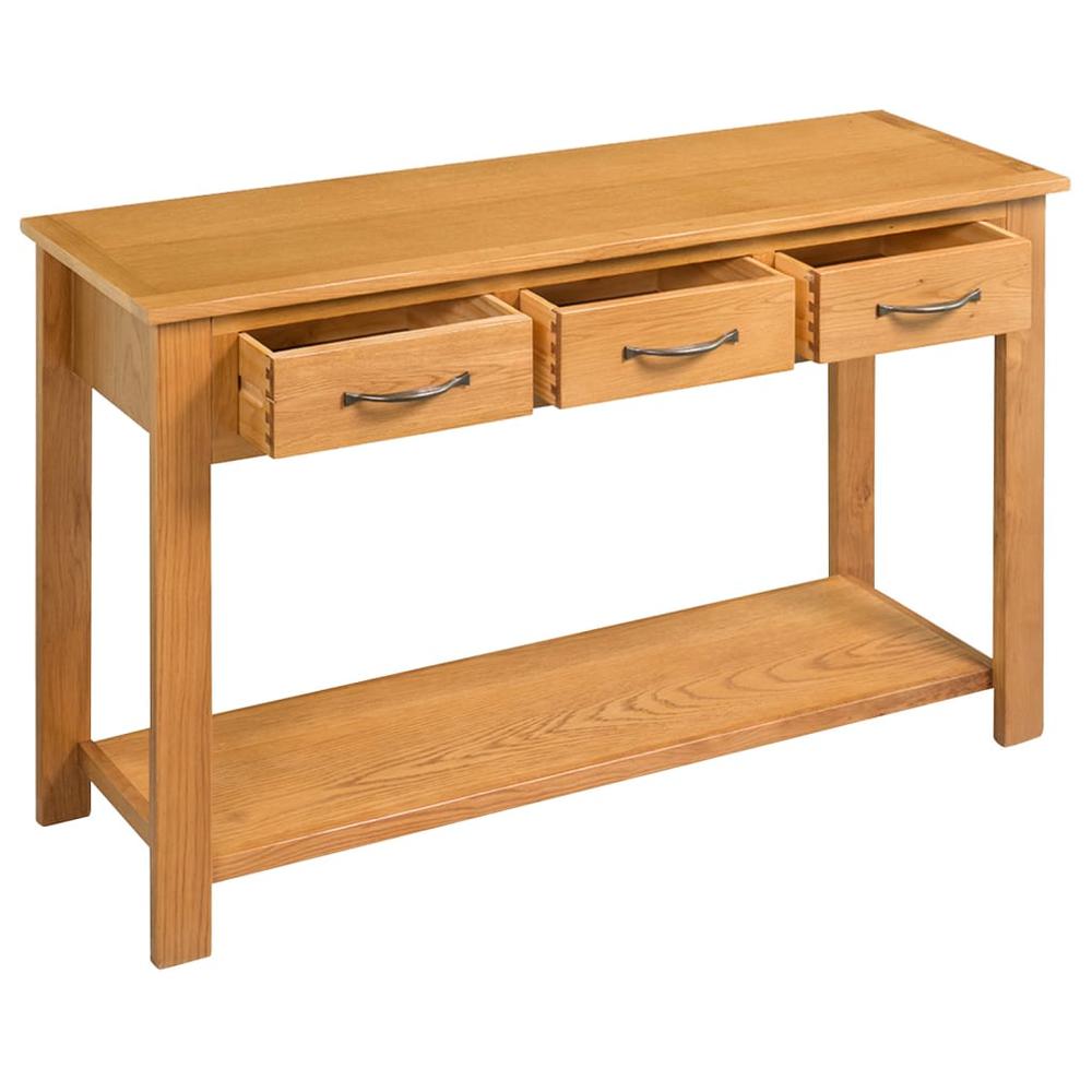 vidaXL Console Table 43.3"x13.7"x29.5" Solid Oak Wood