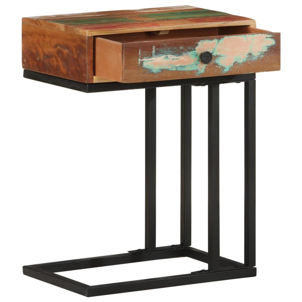 vidaXL U-Shaped Side Table 17.7"x11.8"x24" Solid Reclaimed Wood
