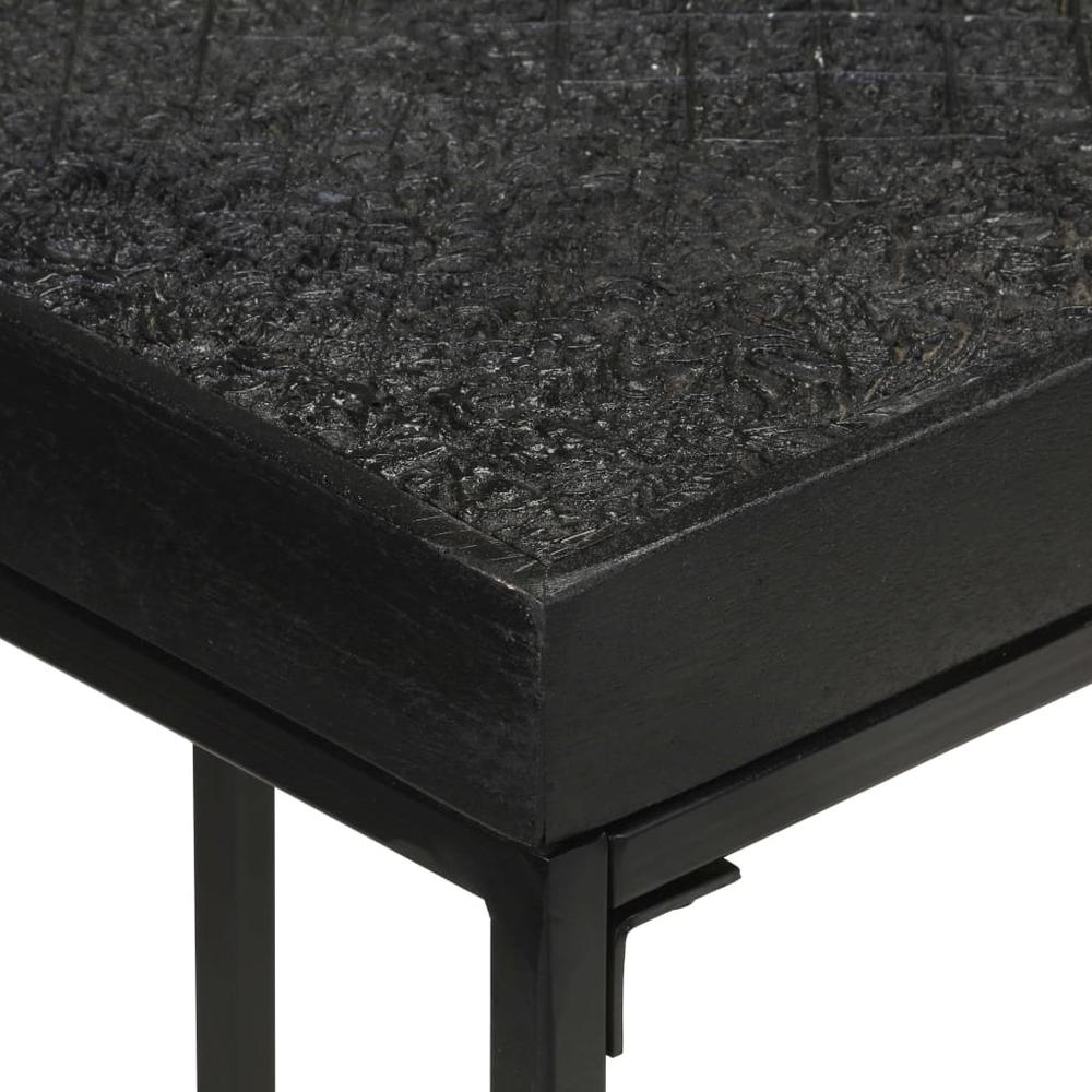 vidaXL Console Table Black 43.3"x13.8"x29.9" Solid Acacia and Mango Wood
