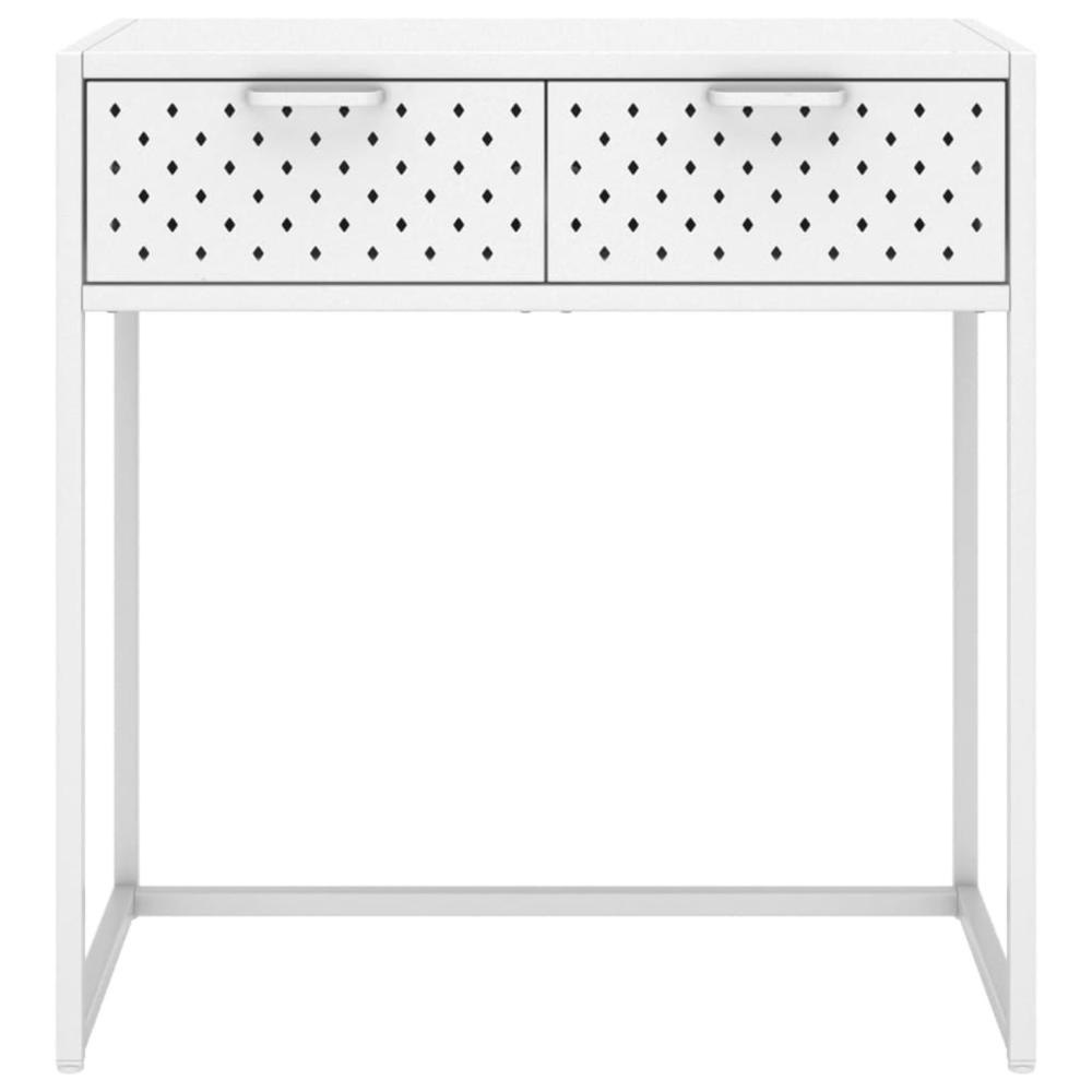 vidaXL Console Table White 28.3"x13.8"x29.5" Steel