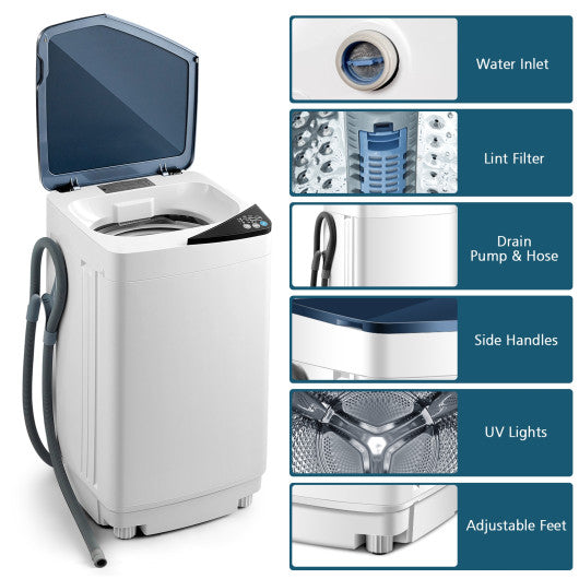 Full-Automatic Washing Machine with Built-in Barrel Light-Blue