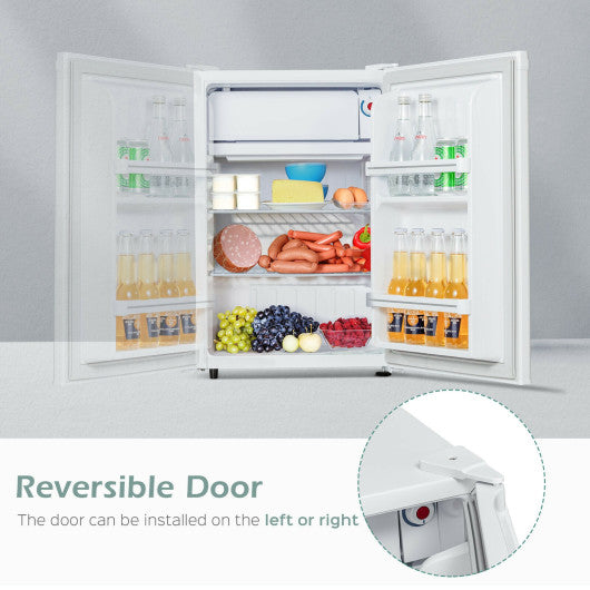 2.5 Cubic Feet Compact Single Door Refrigerator with Freezer-White